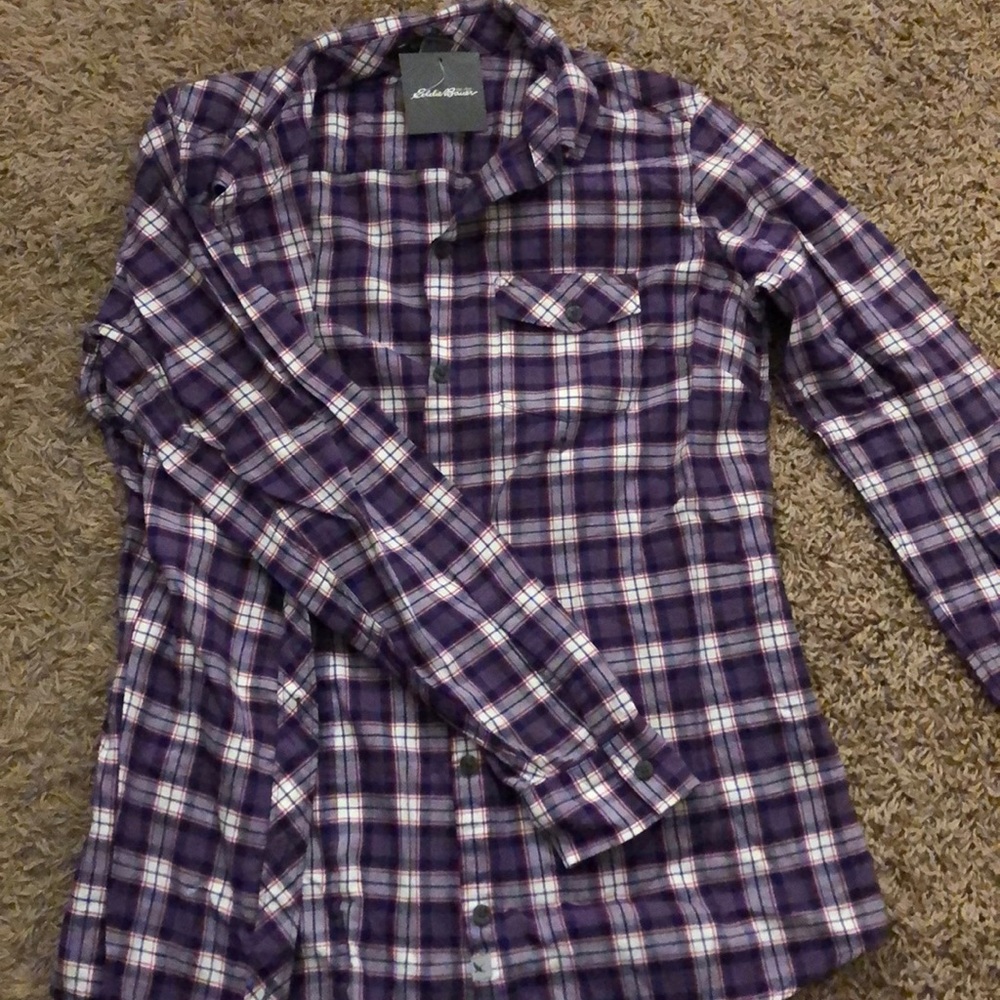 Purple pink and white flannel